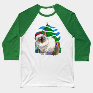 Birman Cat Santa Christmas Gift Baseball T-Shirt